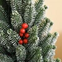 Mini Weihnachtsbaum mit Tannenzapfen, roten Beeren und Übertop 50 cm hoch, Mehrfarbig