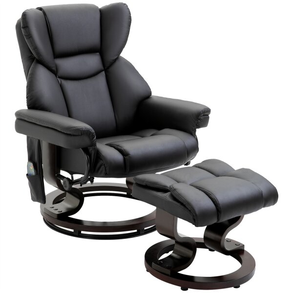 Relaxsessel mit Massagefunktion Fußhocker Liegefunktion Kunstleder 79 x 82 x 101 cm
