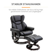 Relaxsessel mit Massagefunktion Fußhocker Liegefunktion Kunstleder 79 x 82 x 101 cm