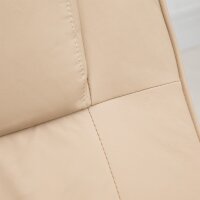 Massagesessel mit Hocker, Drehbares Relaxsessel mit Massagefunktion, Elektrisches Fernsehsessel mit Liegefunktion, Fernbedienung für Wohnzimmer, Kunstleder, Creme