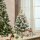 Mini Künstlicher Weihnachtsbaum 60 cm Tannenbaum künstlich mit Schnee, 67 Spitzen Zementbasis für drinnen Büro