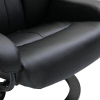Massagesessel mit Fußhocker, 10 Vibrationspunkte, 145° verstellbare Rückenlehne, Schwarz