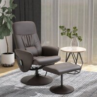 Relaxsessel mit Hocker, drehbarer Fernsehsessel mit 10...