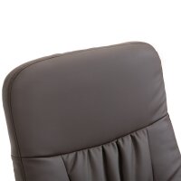 Relaxsessel mit Hocker, drehbarer Fernsehsessel mit 10 Massagepunkte, Liegefunktion, Massagesessel mit Fernbedienung, Seitentasche, TV-Sessel, Kunstleder, Braun