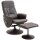 Relaxsessel mit Hocker, drehbarer Fernsehsessel mit 10 Massagepunkte, Liegefunktion, Massagesessel mit Fernbedienung, Seitentasche, TV-Sessel, Kunstleder, Braun
