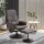 Relaxsessel mit Hocker, drehbarer Fernsehsessel mit 10 Massagepunkte, Liegefunktion, Massagesessel mit Fernbedienung, Seitentasche, TV-Sessel, Kunstleder, Braun