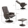 Relaxsessel mit Hocker, drehbarer Fernsehsessel mit 10 Massagepunkte, Liegefunktion, Massagesessel mit Fernbedienung, Seitentasche, TV-Sessel, Kunstleder, Braun