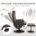 Relaxsessel mit Hocker, drehbarer Fernsehsessel mit 10 Massagepunkte, Liegefunktion, Massagesessel mit Fernbedienung, Seitentasche, TV-Sessel, Kunstleder, Braun