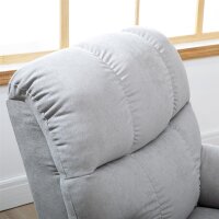 Sessel mit Aufstehhilfe, Massagesessel, Relaxsessel mit USB-Anschluss, Fernsehsessel mit Fernbedienung, Seitentasche, Neigebarer TV-Sessel mit Samtoptik, Grau