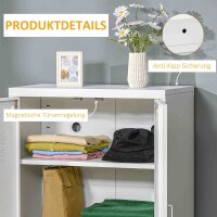 Aktenschrank Metallschrank Mehrzweckschrank mit magnetischer Lamellen-Doppeltür 75 x 33 x 110 cm Weiß