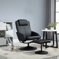 Relaxsessel mit Fußhocker, Kunstleder-Bezug,...