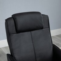 Relaxsessel mit Fußhocker, Kunstleder-Bezug, neigbar, ergonomisches Design, Schwarz