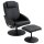 Relaxsessel mit Fußhocker, Kunstleder-Bezug, neigbar, ergonomisches Design, Schwarz