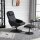 Relaxsessel mit Fußhocker, Kunstleder-Bezug, neigbar, ergonomisches Design, Schwarz