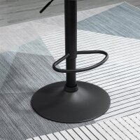 2er-Set Barhocker, Höhenverstellbare Barstuhl mit Lehne, Samtoptik, Metallgestell, Fußstütze, drehbare, Dunkelgrau