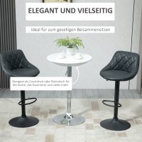 Bartisch moderner Esstisch höhenverstellbarer Bistrotisch Stehtisch Tresentisch Schreibtisch rund Metall ABS-Lackierung Weiß Ø61 x 76-97 cm