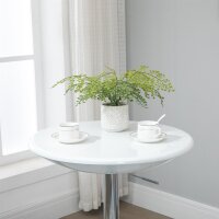 Bartisch moderner Esstisch höhenverstellbarer Bistrotisch Stehtisch Tresentisch Schreibtisch rund Metall ABS-Lackierung Weiß Ø61 x 76-97 cm