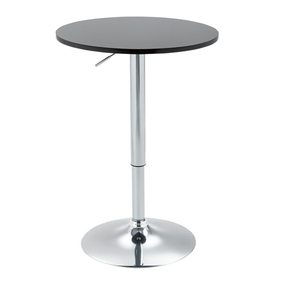 Bartisch modern rund Esstisch 360° Drehtisch höhenverstellbarer Bistrotisch Stehtisch Küchentisch Stahl Schwarz Ø61 x 70-90 cm