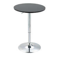 Bartisch modern rund Esstisch 360° Drehtisch höhenverstellbarer Bistrotisch Stehtisch Küchentisch Stahl Schwarz Ø61 x 70-90 cm