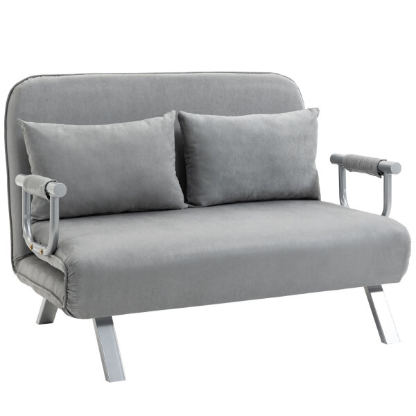 Schlafsofa, Doppelsofa, Gästebett, inklusive 2 Kissen, Grau