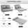 Schlafsofa, Doppelsofa, Gästebett, inklusive 2 Kissen, Grau