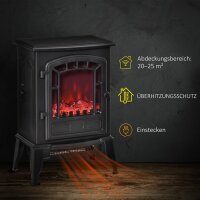 Elektrischer Bodenkamin, 2 Heizstufen, realistischer Flammeneffekt, vielseitig