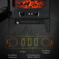 Elektrokamin mit Heizung, 1800 W elektrischer Kamin mit LED Flammeneffekt