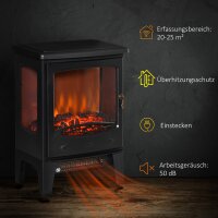Elektrokamin mit Heizung, 1800 W elektrischer Kamin mit LED Flammeneffekt