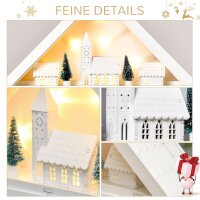 Adventskalender Weichnachtsdekoration Weihnachtsdeko, 24 Schubladen, LED-Lichter, 39 cm x 9 cm x 42 cm, Weiß + Grün