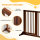 Absperrgitter Hunde Türschutzgitter Schutzgitter aus Holz Freistehendes Hundegitter mit Tür Hundeabsperrgitter Konfigurationsgitter für Kamin & Ofen Braun 113-166 x 36 x 71 cm