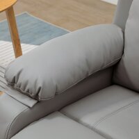 Elektrischer Aufsteh-Sessel, Fernbedienung, Kunstleder-Bezug, Polstersessel mit Aufsteh-Funktion, Grau
