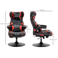 Gamingsessel, Gamingstuhl, integrierte Lautsprecher, neigbare Rücklehne, schwarz+rot, 69 x 73 x 118cm