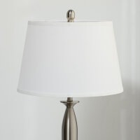 3-teiliges Leuchten-Set. 1 Stehleuchte, 2 Tischleuchten, Leinenoptik; 38 cm x 38 cm x 158 cm, Silber + Weiß