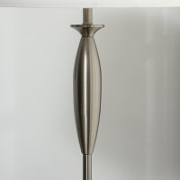 3-teiliges Leuchten-Set. 1 Stehleuchte, 2 Tischleuchten, Leinenoptik; 38 cm x 38 cm x 158 cm, Silber + Weiß