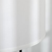 Stehlampe mit Fußschalter, Bodenlampe mit Stoffschirm, Stahl, Weiß