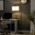 Stehlampe mit Fußschalter, Bodenlampe mit Stoffschirm, Stahl, Weiß