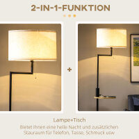 Stehleuchte inkl. Regal, Standleuchte, Kettenzug, E 27, 40 W, Bambus, Natur + Schwarz