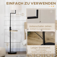 Stehleuchte inkl. Regal, Standleuchte, Kettenzug, E 27, 40 W, Bambus, Natur + Schwarz