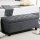Sitzbank mit Stauraum Polsterbank mit Leinenoptik, Sitztruhe mit Holzbeine, Truhenbank für Wohnzimmer Schlafzimmer Flur 100 x 40 x 44 cm Dunkelgrau