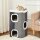 Kratztonne für Katzen Katzenkratzbaum 3 Ebenen Katzenbaum Kletterbaum für Katzen Katzenmöbel Spanplatte samtartiges Polyester Sisal Grau+Weiß 40 x 40 x 74 cm