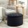 Sitzbank mit Stauraum Polsterbank mit Samtoptik, Sitztruhe Ovale Form, Truhenbank für Wohnzimmer Schlafzimmer Flur 71 x 52 x 42 cm, Schwarz