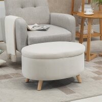 Sitzbank mit Stauraum, Hocker, ovale Form, Samtoptik, bis...