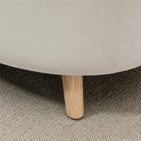 Sitzbank mit Stauraum, Hocker, ovale Form, Samtoptik, bis 120 kg, 71 x 51,5 x 42 cm, Beige