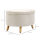 Sitzbank mit Stauraum, Hocker, ovale Form, Samtoptik, bis 120 kg, 71 x 51,5 x 42 cm, Beige