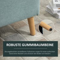 Sitzbank mit Stauraum Polsterbank mit Leinenoptik, Sitztruhe mit Holzbeine, Truhenbank für Wohnzimmer Schlafzimmer Flur 110 x 39 x 45 cm, Hellgrün