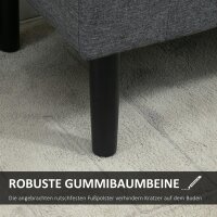 Sitzbank mit Stauraum, Polsterbank mit Leinenoptik, Holzbeine, Bettbank belastbar bis 130 kg, für Wohnzimmer Schlafzimmer Flur, 116 x 44 x 58 cm Dunkelgrau