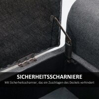 Sitzbank mit Stauraum, Polsterbank mit Leinenoptik, Holzbeine, Bettbank belastbar bis 130 kg, für Wohnzimmer Schlafzimmer Flur, 116 x 44 x 58 cm Dunkelgrau