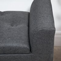 Sitzbank mit Stauraum, Polsterbank mit Leinenoptik, Holzbeine, Bettbank belastbar bis 130 kg, für Wohnzimmer Schlafzimmer Flur, 116 x 44 x 58 cm Dunkelgrau