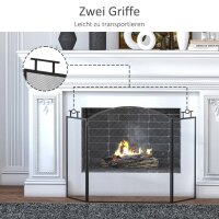 Funkenschutzgitter Faltbare Kaminschutzgitter Kamin Funkenschutz Feuerschirm Kaminfunkenschutz Ofenschutzgitter Metall 110 x 24 x 76,5 cm Schwarz