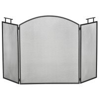 Funkenschutzgitter Faltbare Kaminschutzgitter Kamin Funkenschutz Feuerschirm Kaminfunkenschutz Ofenschutzgitter Metall 110 x 24 x 76,5 cm Schwarz